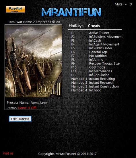 Total War: Rome II GAME TRAINER v2.3.0 +15 Trainer .